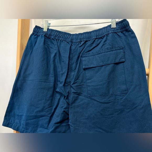 QUICKSILVER men's Navy cotton elastic waist swim trunks w/ side stripe size L - Picture 6 of 12